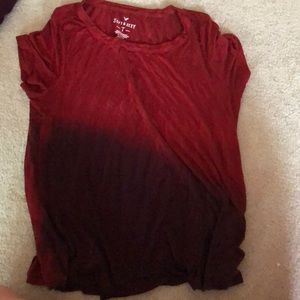 maroon tie dye shirt
